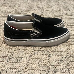 Vans Classic Black and White Slip-Ons
